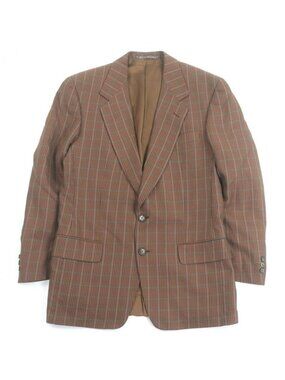 Gucci Vintage Tom Ford Early Plaid Logo Button Single Tailored Jacket Blue